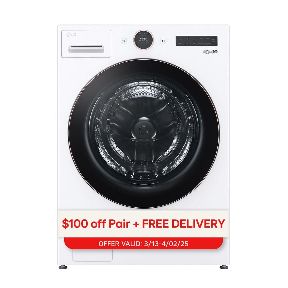 LG 5.0 cu. ft. Smart Front Load Washer, White