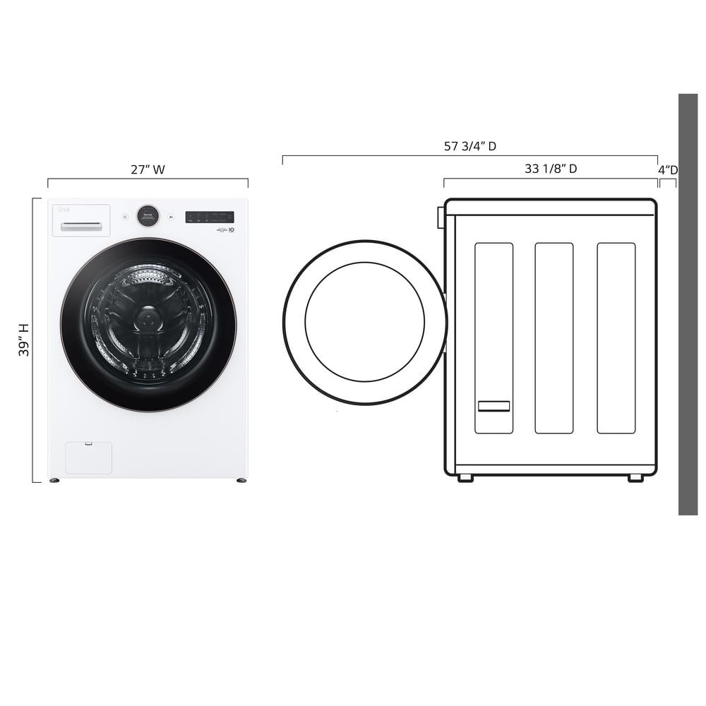 LG 5.0 cu. ft. Smart Front Load Washer, White